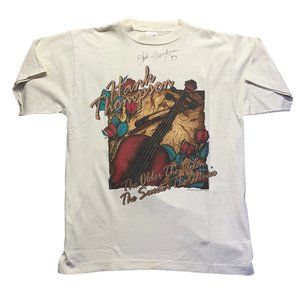 VTG Signed Hank Thompson Music Graphic T-Shirt Single Stitch Size Large Violin